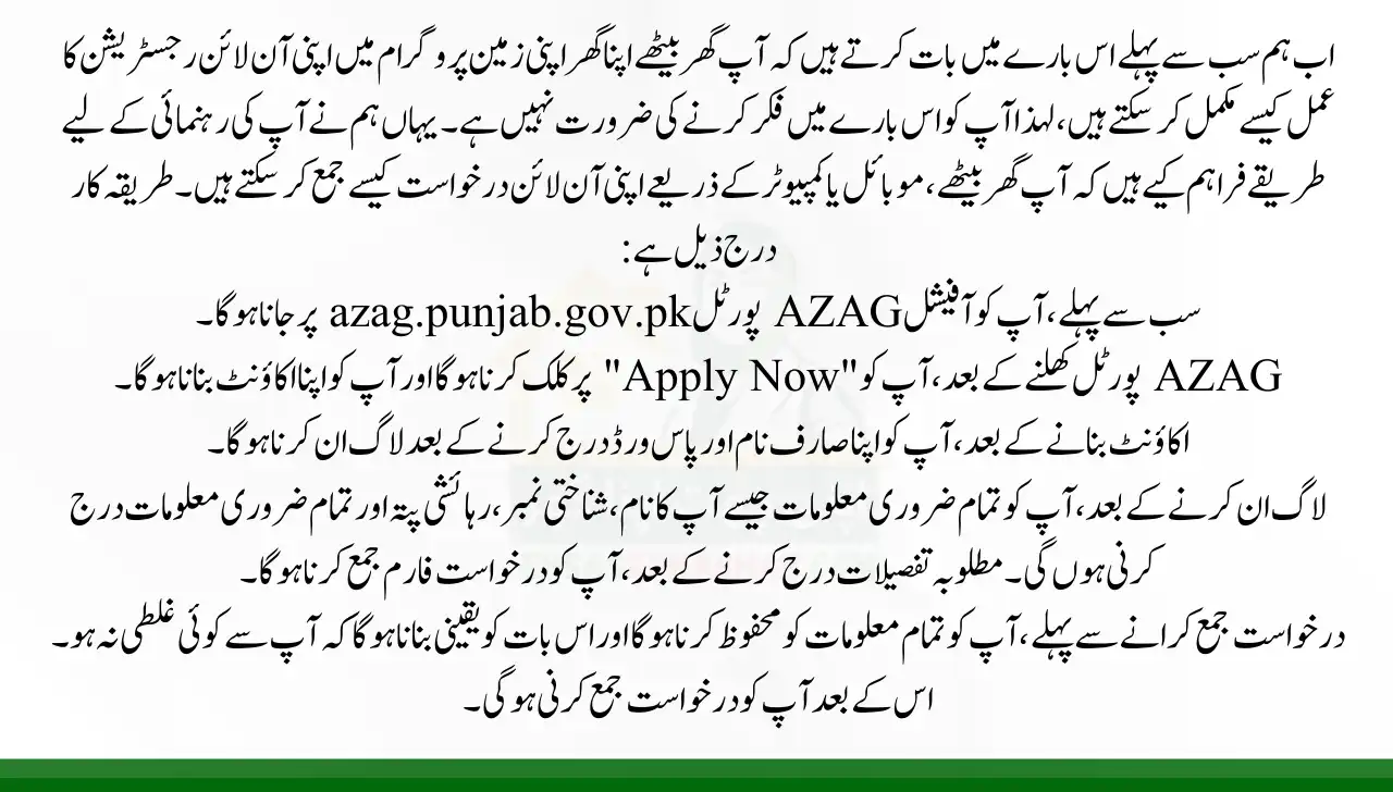 Apni Zameen Apna Ghar 2025 Online Registration Process